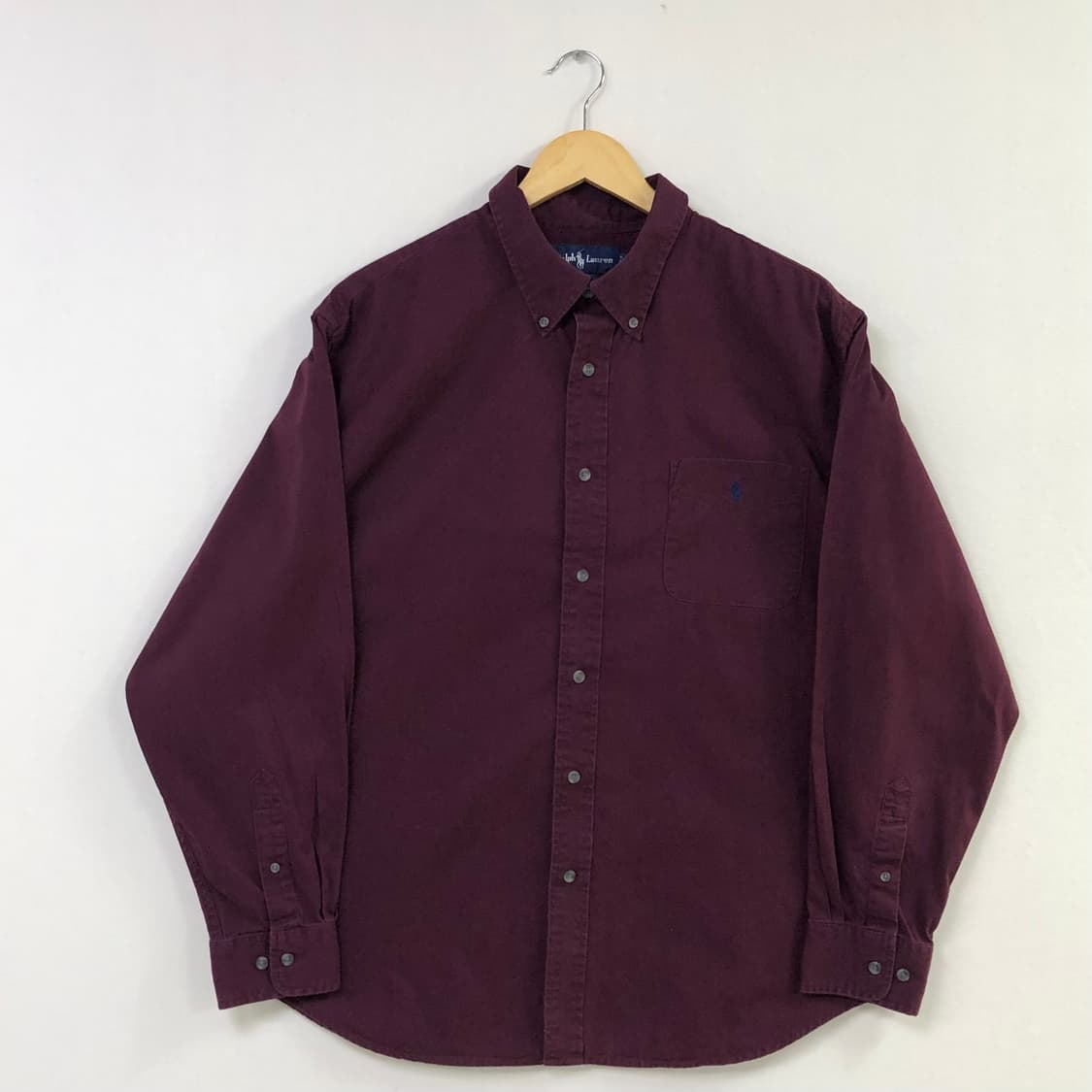 Xxl 폴로 버건디 솔리드코튼 셔츠 상품이미지2