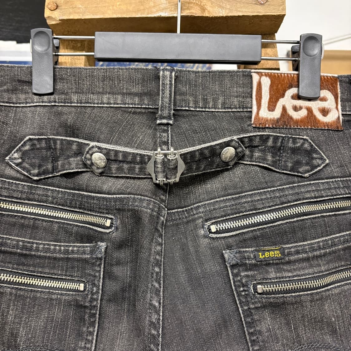 00s Lee MR 웨스턴 포켓 벨티드 Y2K 빈티지워싱 데님팬츠 N78 상품이미지8