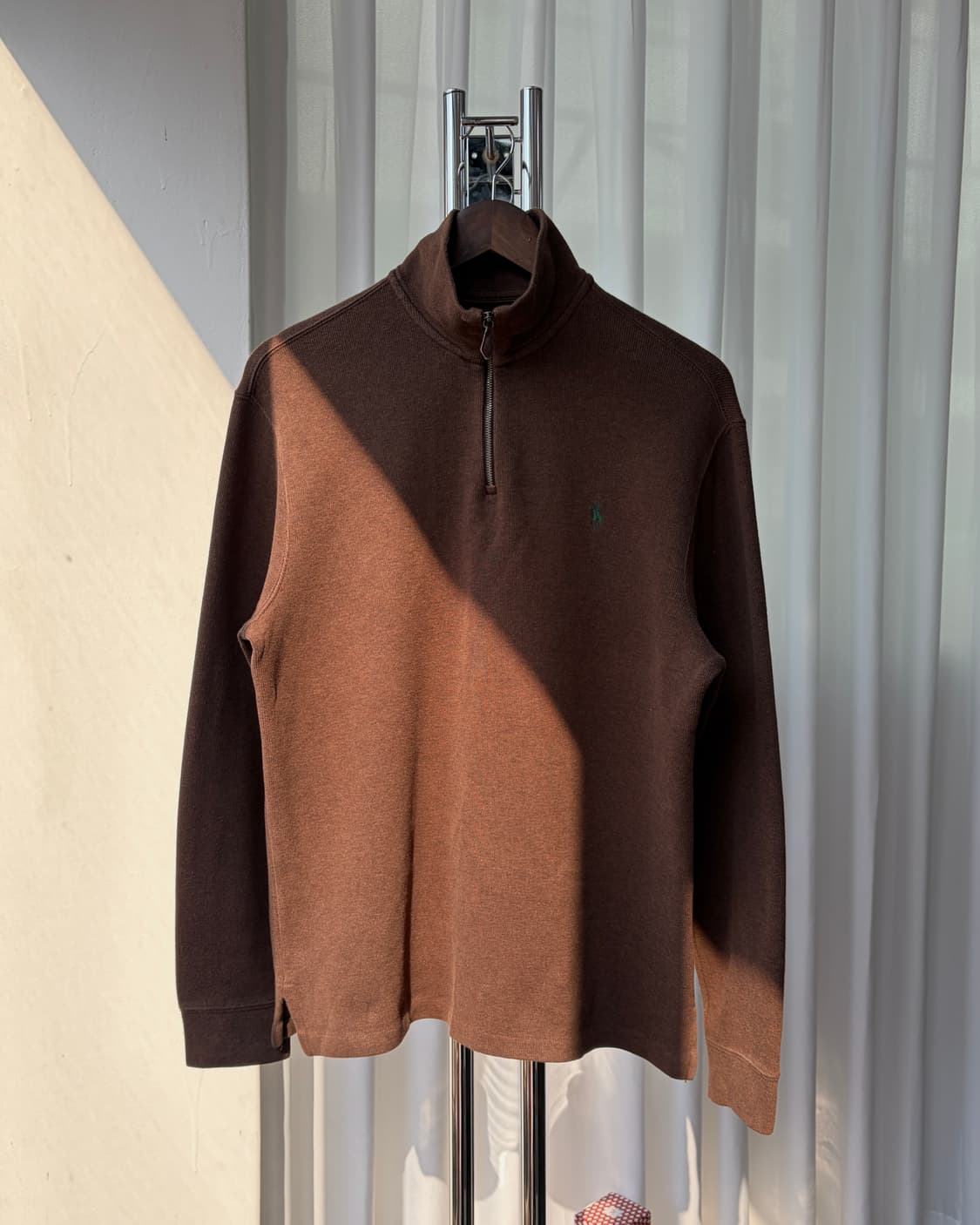 [M]폴로 랄프로렌 브라운 하프집업 코튼 니트 상품이미지3