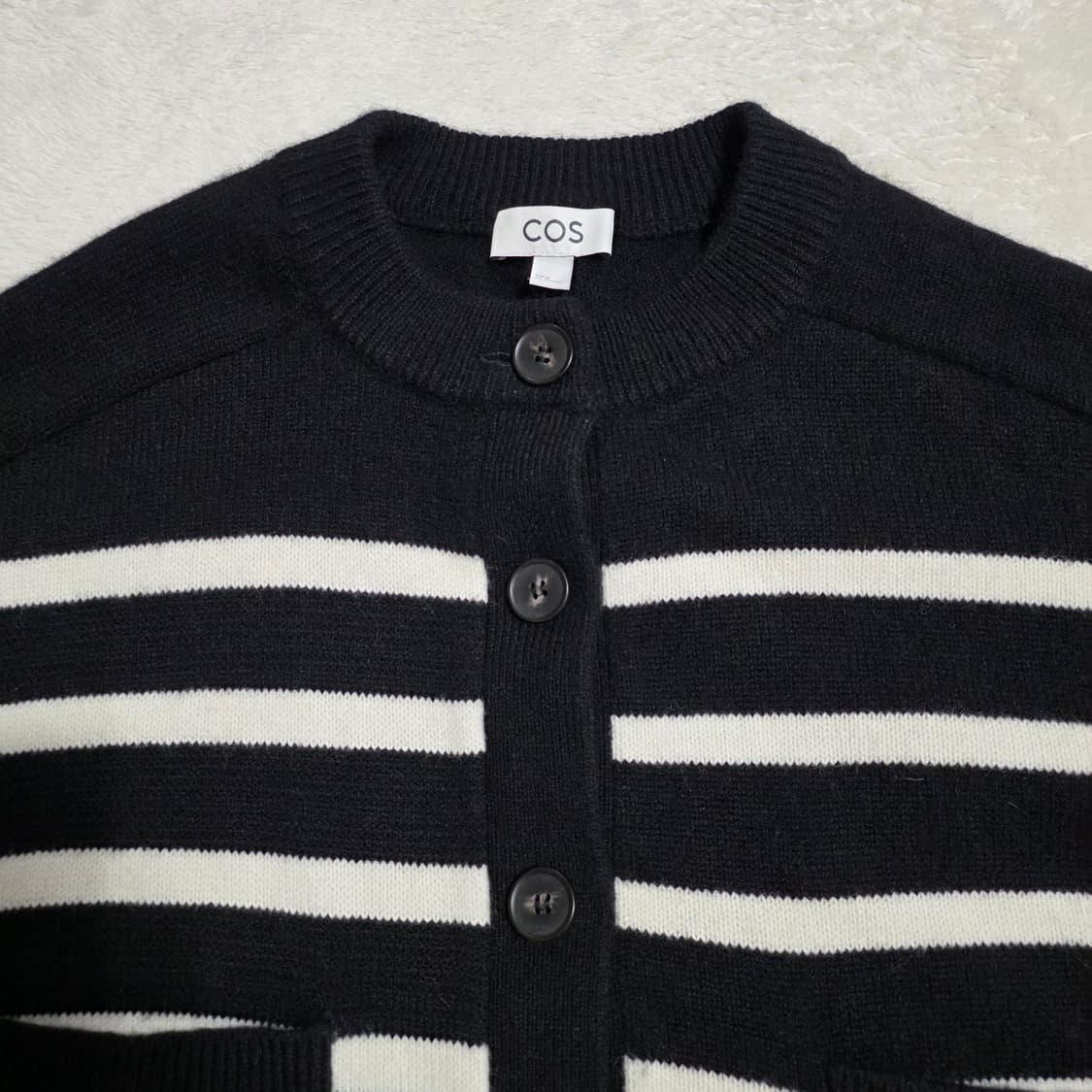 (M)여성 코스 COS 울 크루넥 스트라이프 가디건 상품이미지4