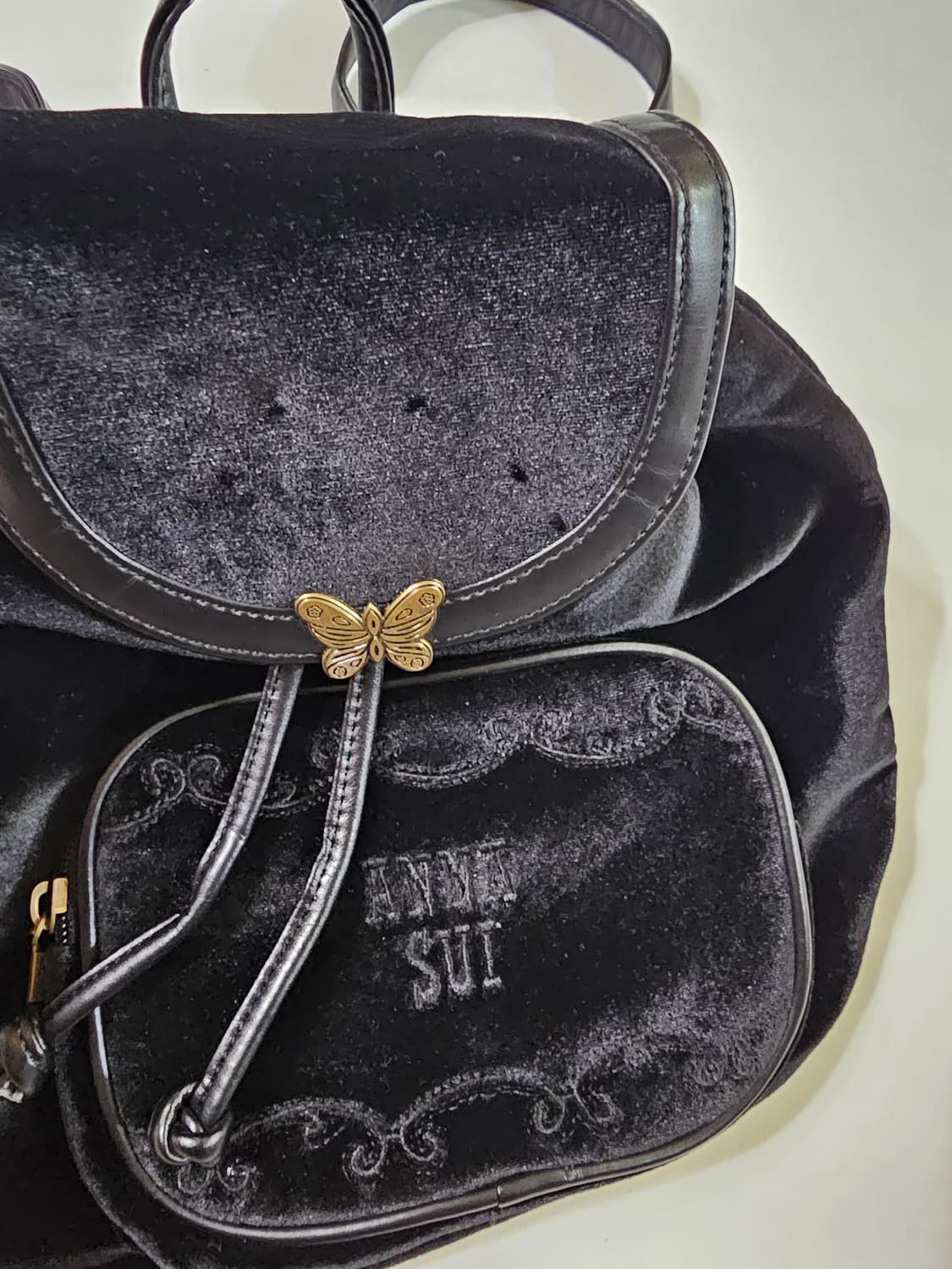 ANNA SUI 안나수이 빈티지 벨벳 벨로아 복조리 백팩 상품이미지10