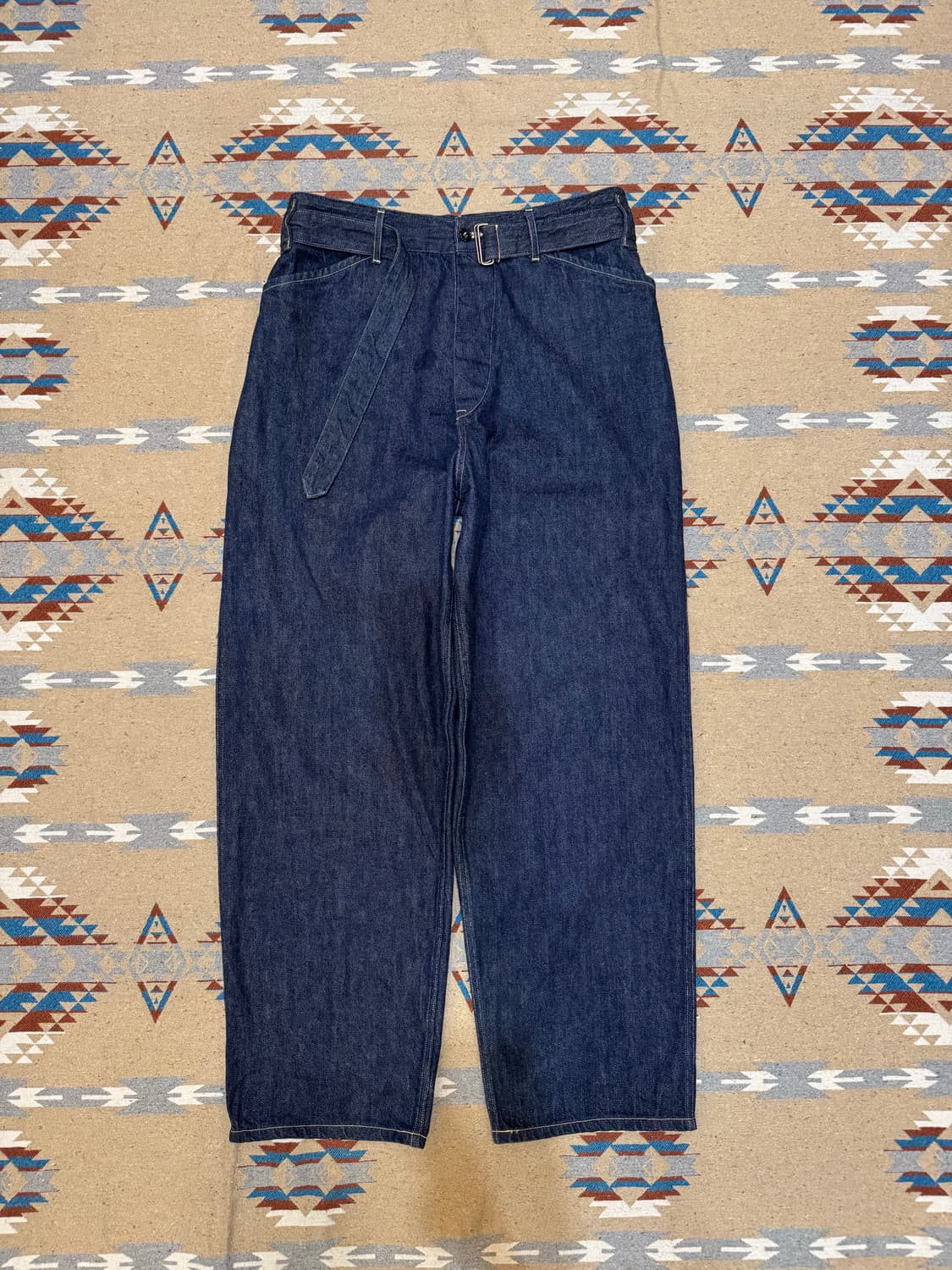 [1][M] 코모리 벨티드 데님 팬츠 인디고 상품이미지2