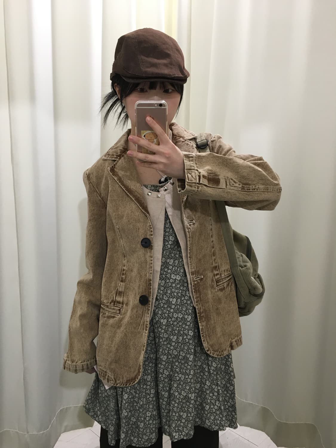 브라운 워싱 버튼 자켓 상품이미지1