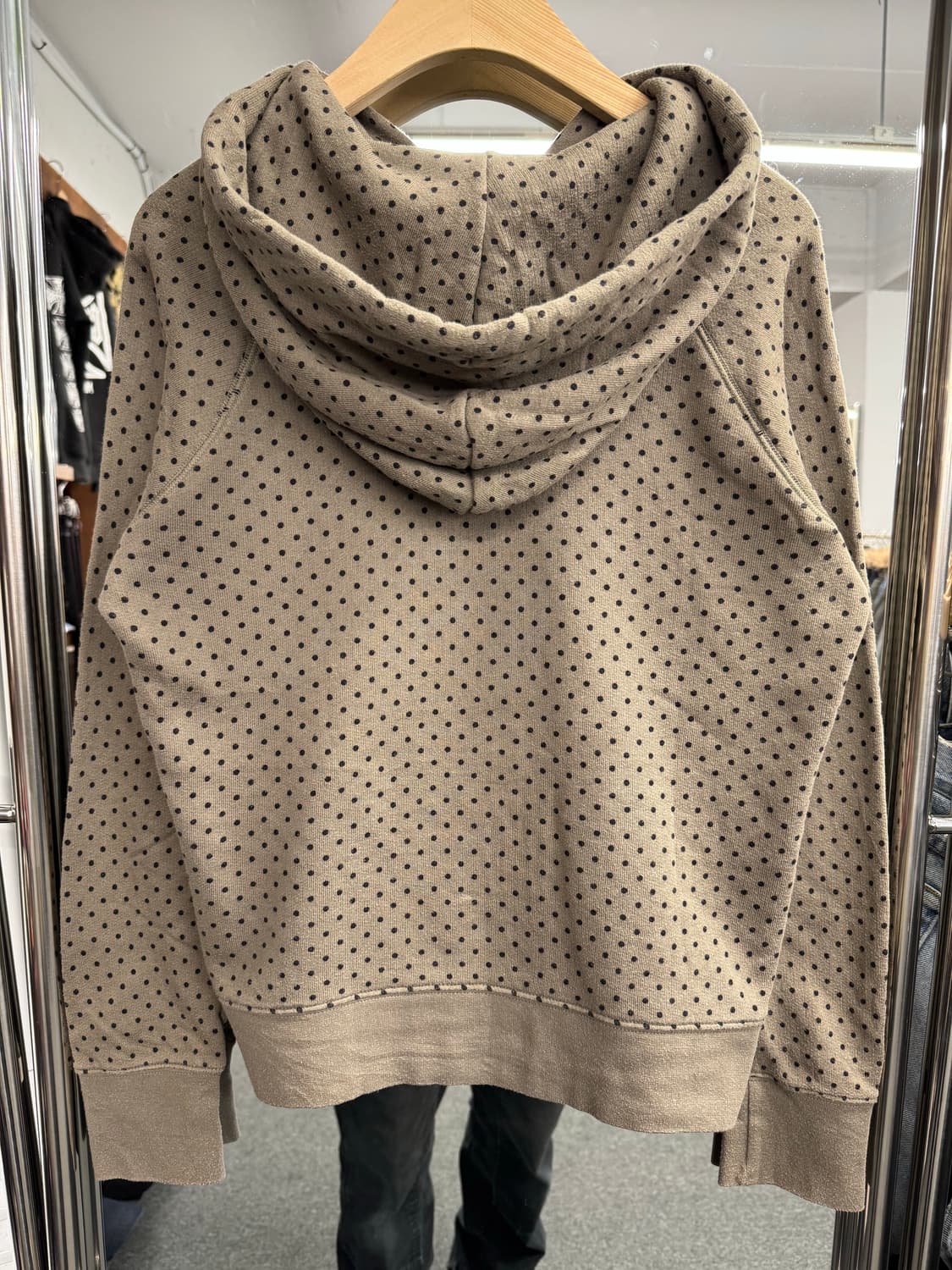 재패니즈 빈티지 우먼스 도트 패턴 후드집업 상품이미지4