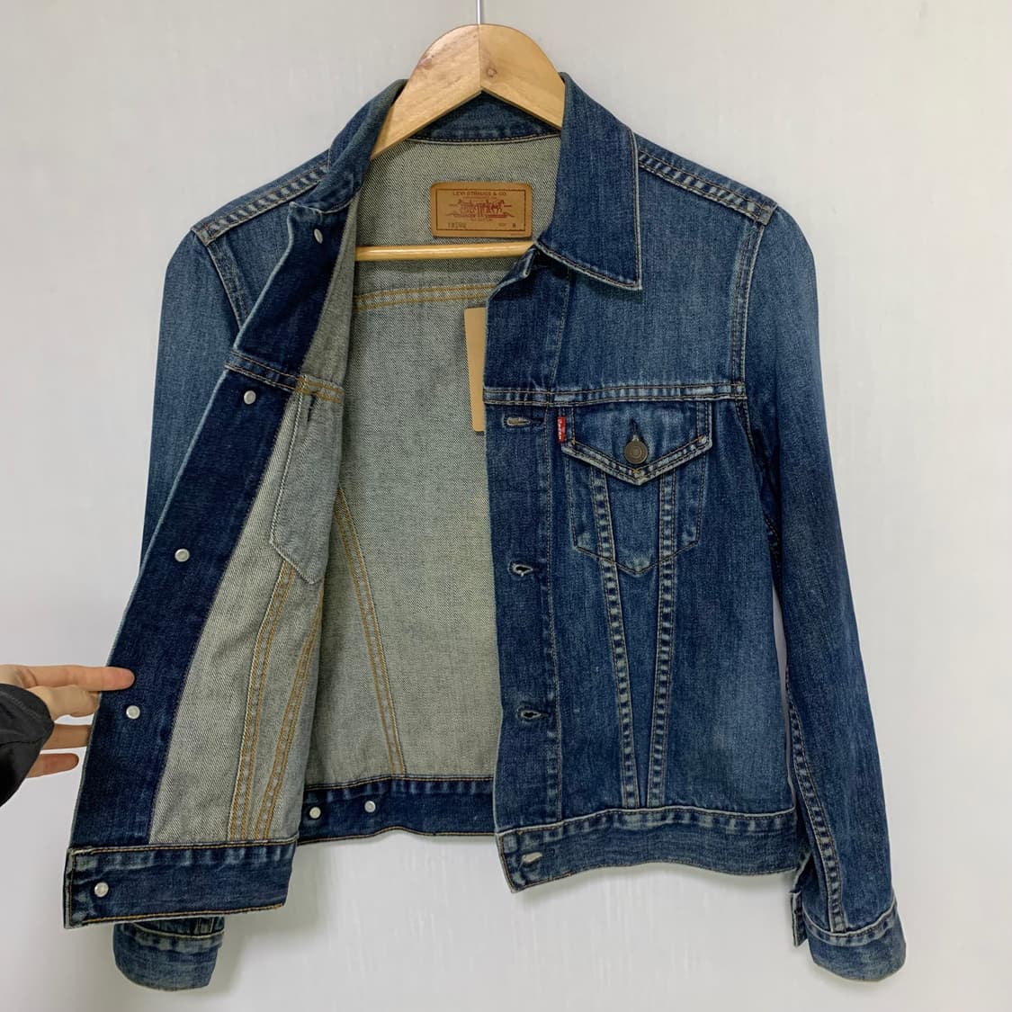 리바이스 빈티지 데님 청자켓 y2k 여성 세미 크롭 아우터 상품이미지7