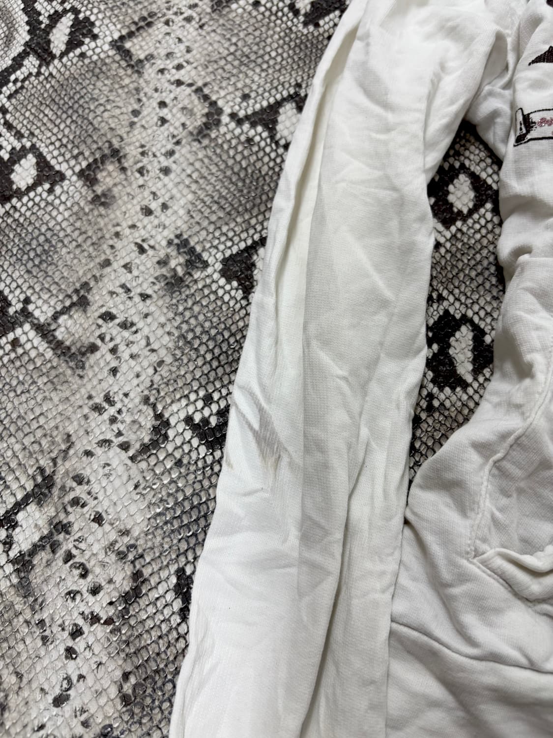 “Tralala” White Y2K Print Slim Fit Hoode 상품이미지5