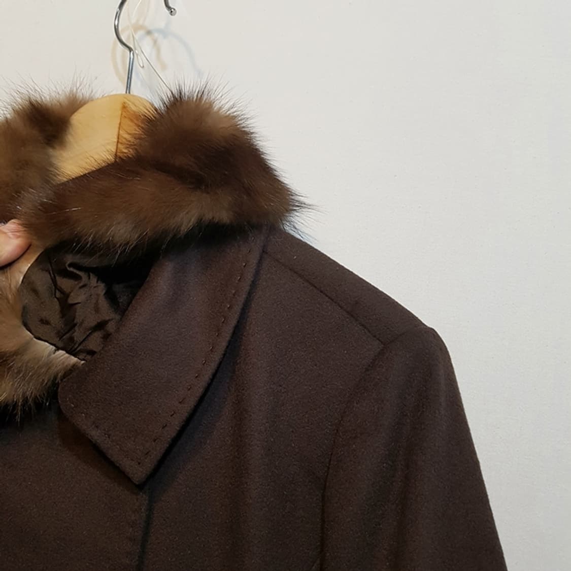 Leilian 캐시미어 100% 코트 브라운 상품이미지4