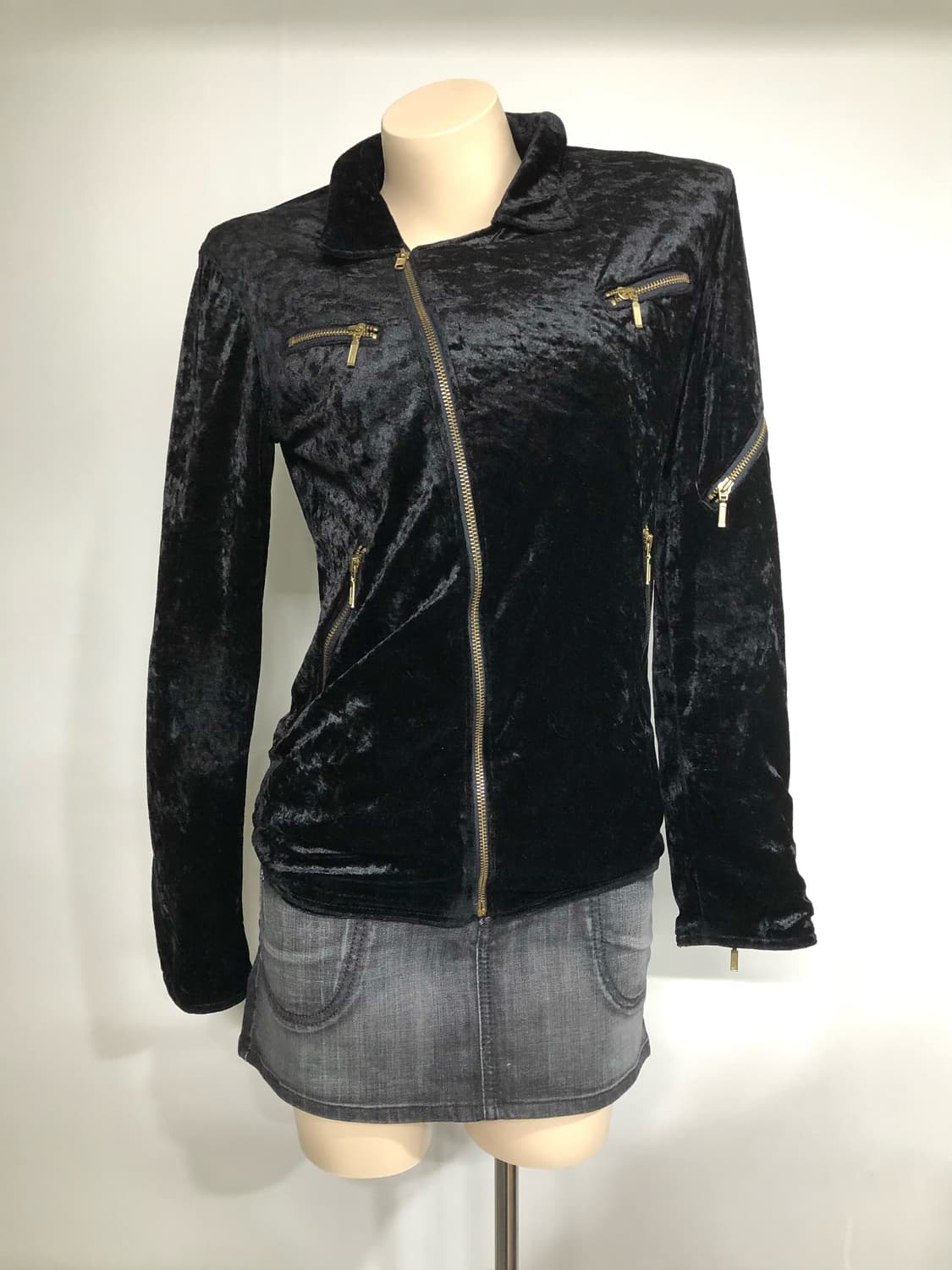  black velvet zip up jacket 상품이미지3