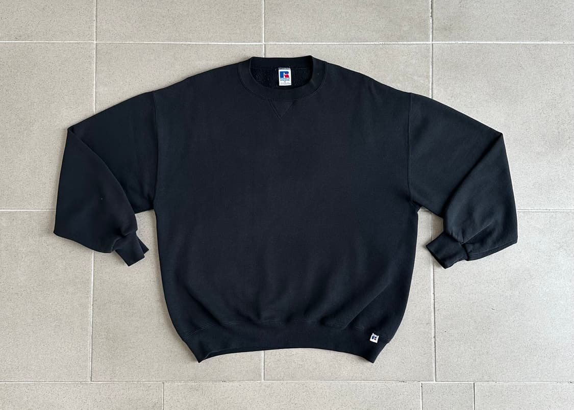 90s 빈티지 러셀 스웻셔츠 블랙 XL USA 상품이미지1