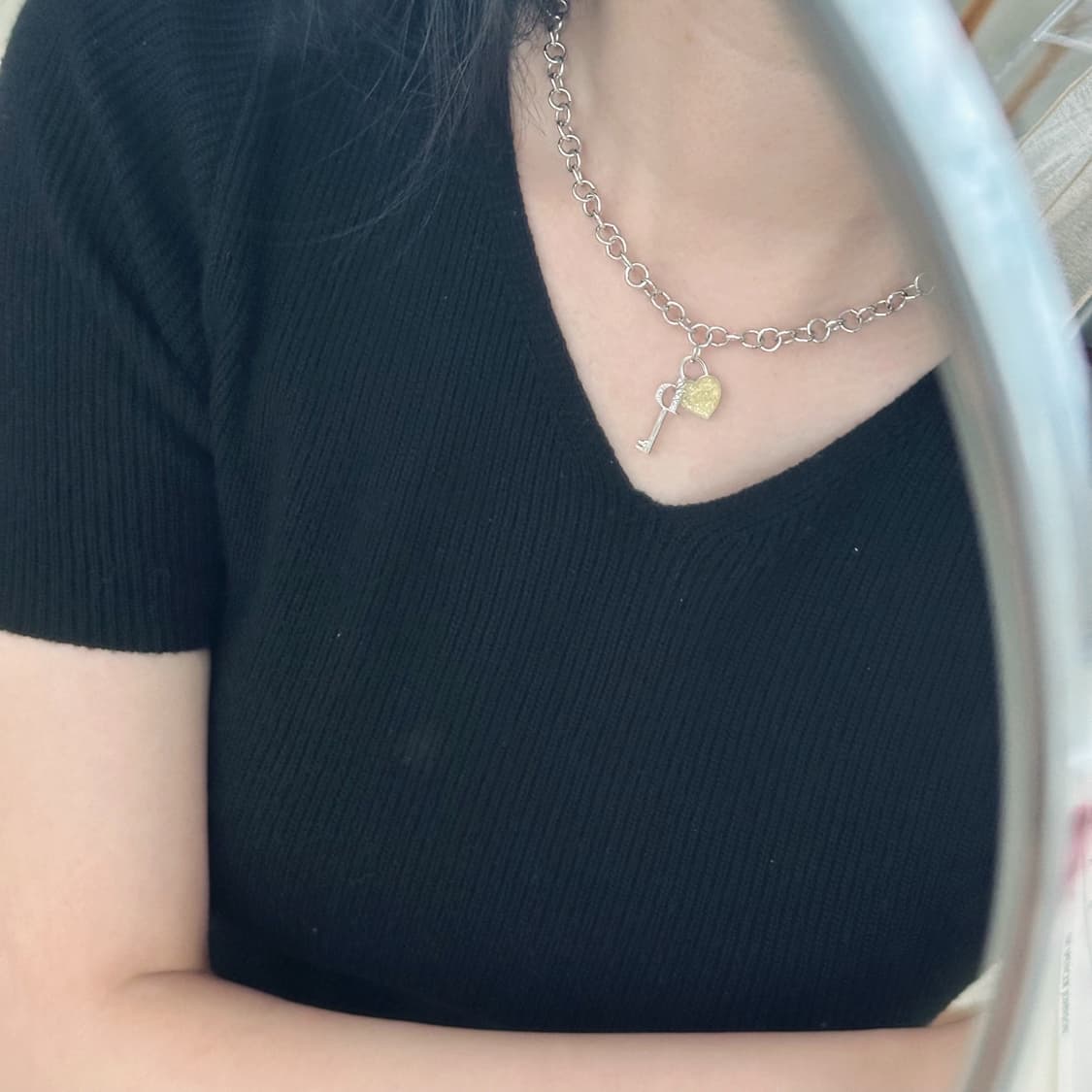 빈티지 디올 하트 자물쇠 목걸이 상품이미지8