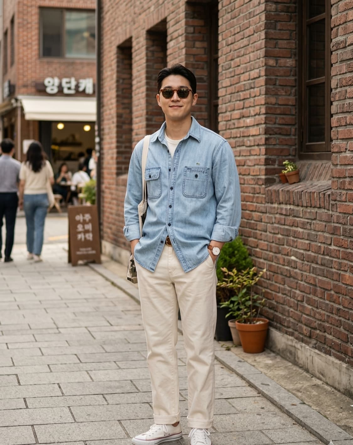 라코스테(LACOSTE) 슬림핏 데님 셔츠 상품이미지7