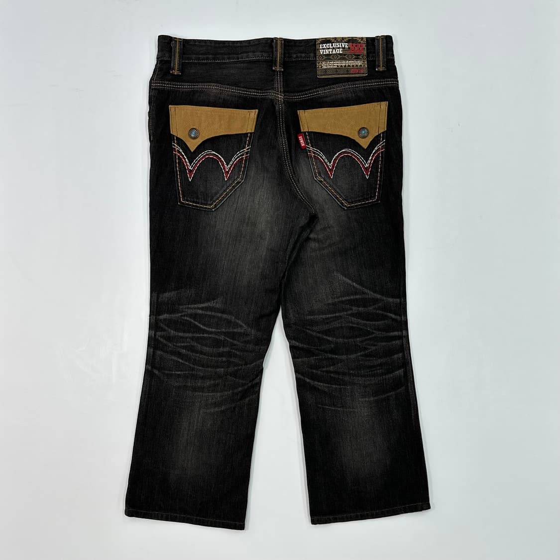 Edwin western black crack washing jeans 상품이미지4