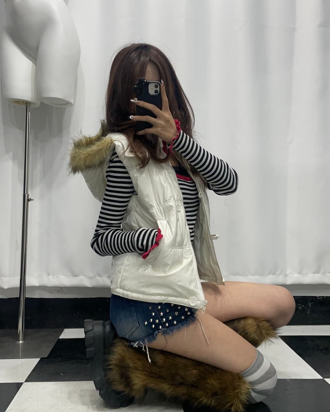 🎸화이트 글로시 패딩 조끼🎸 상품이미지4