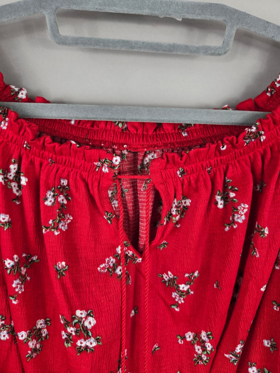 [무료배송]H&M 오프숄더 플라워 밴딩 퍼프소매 사브리나 블라우스 L 상품이미지4