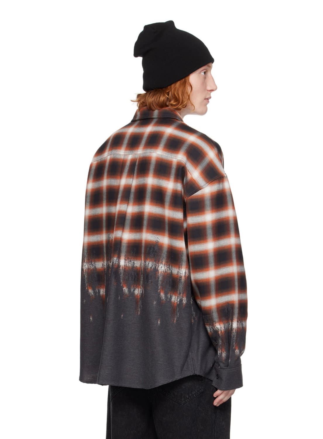 준지 24fw 보더 체크셔츠 브라운 48 상품이미지5