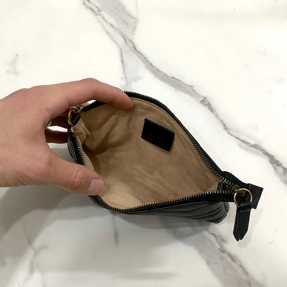 구찌 GG 마몽 가죽 체인 파우치백 블랙 443129 상품이미지9