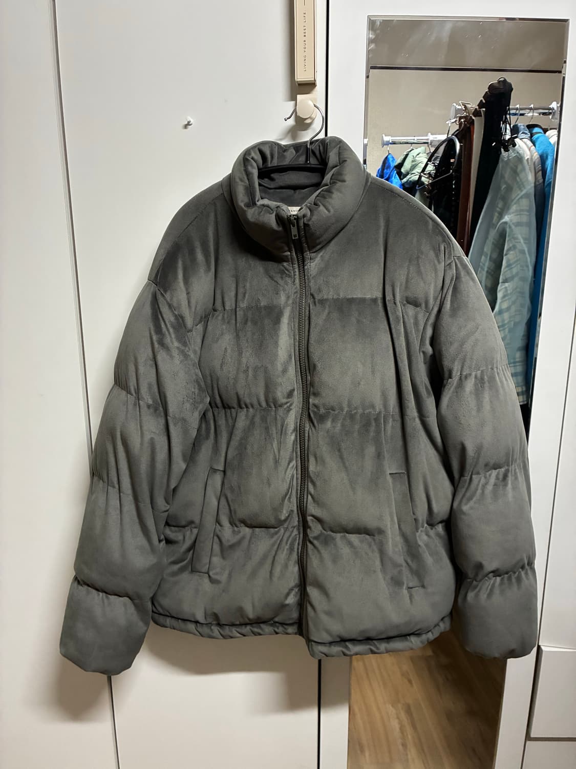 다크그레이 벨벳 패딩 (Free 사이즈) 상품이미지1