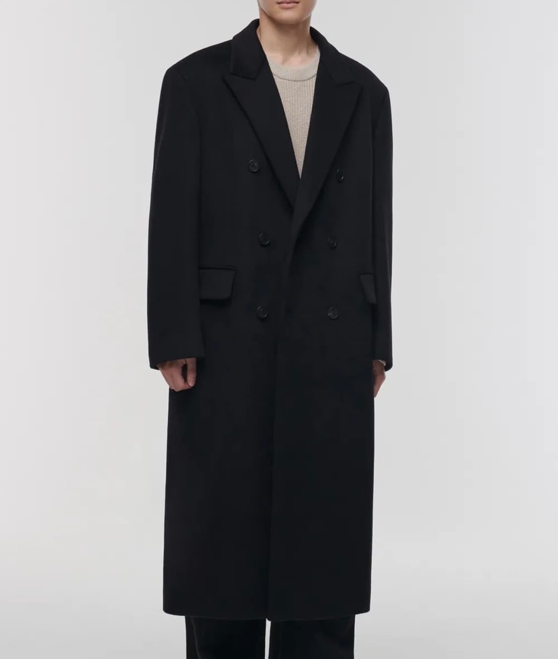 무탠다드 캐시미어 블렌드 대디핏 더블 롱 코트 XL 상품이미지1