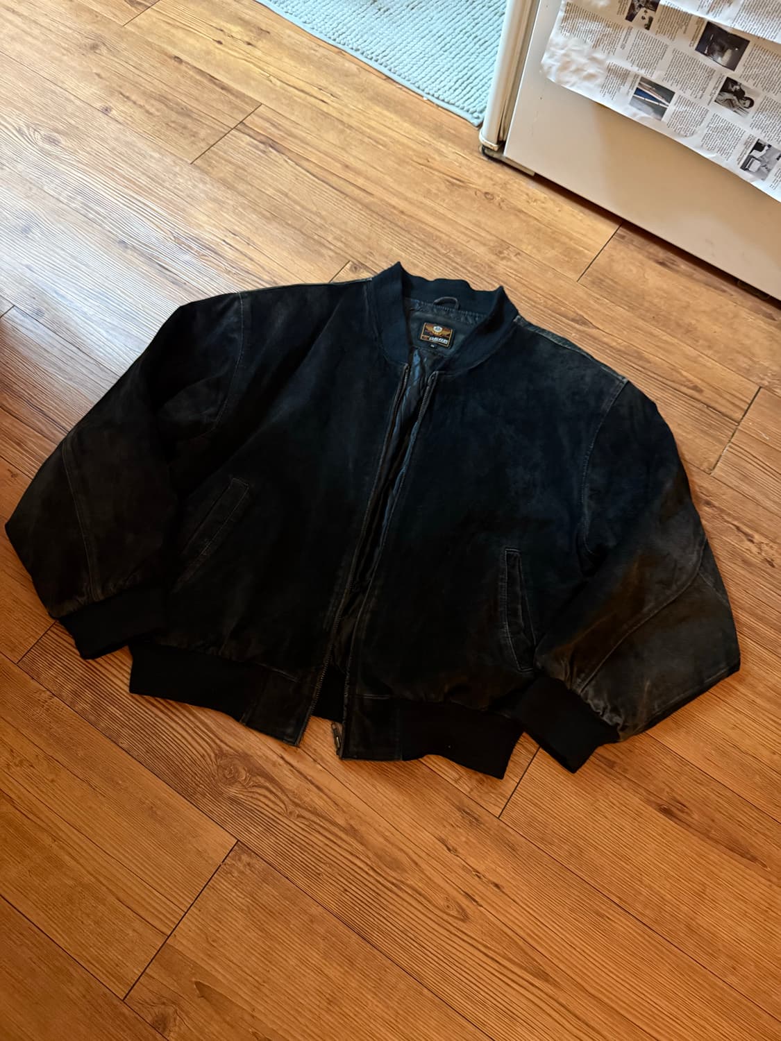 crackers 스웨이드 봄버자켓 블랙 M-L 상품이미지1