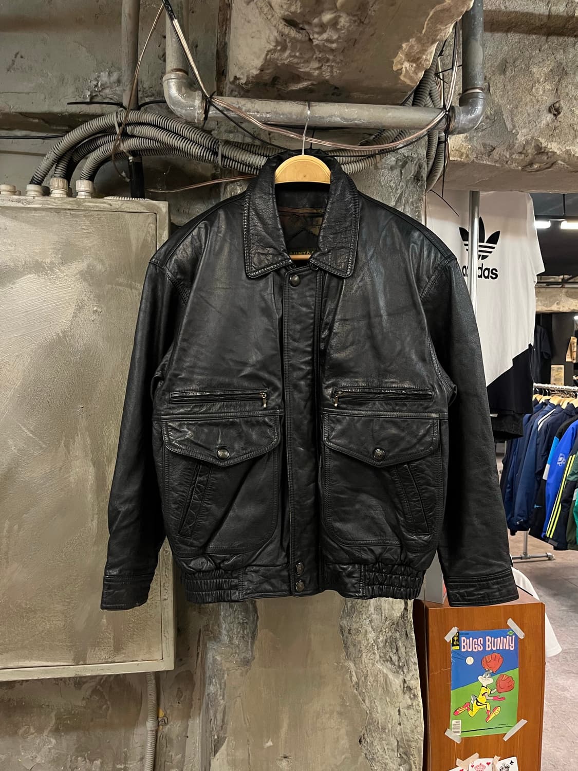 빈티지 소가죽 레더 자켓 블랙 95 #csz2780 상품이미지1