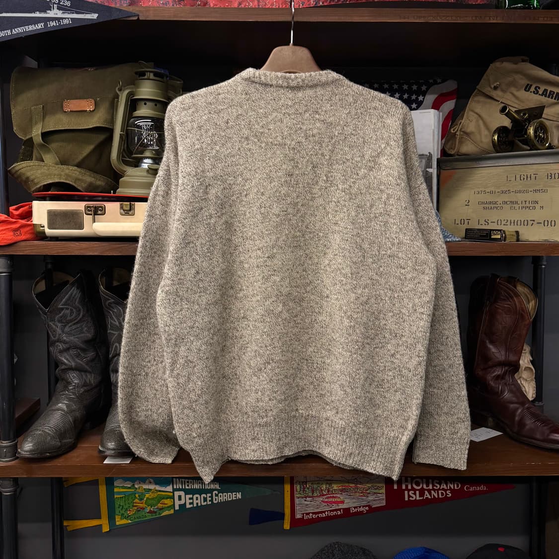 80s 스코틀랜드 아가일 패턴 퓨어 울 빈티지 니트 상품이미지2