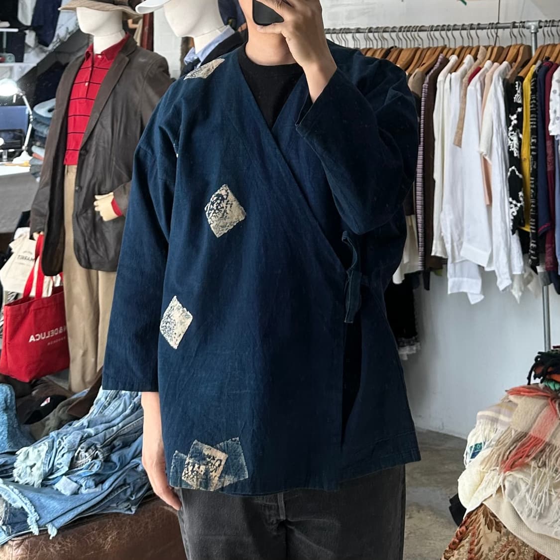 (착용컷) Indigo 진베이 상의 (남성용 100) 상품이미지3