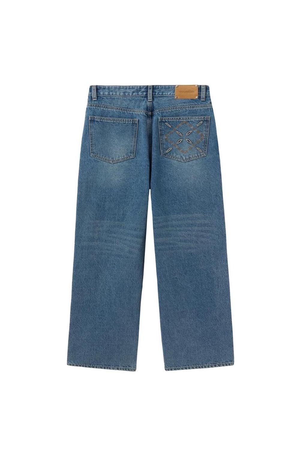 (L) 문선 아가일 홀 포켓 스트레이트 팬츠 인디고 미디움 워시 상품이미지3