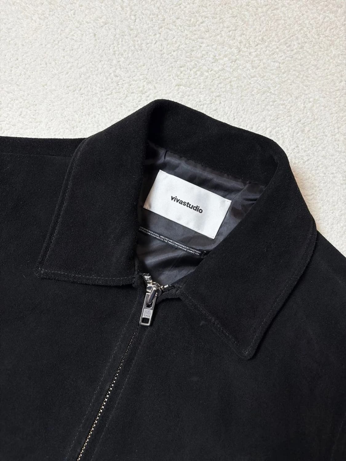 비바스튜디오 시그니처 스웨이드 언발 가죽 자켓 PN6540    상품이미지4