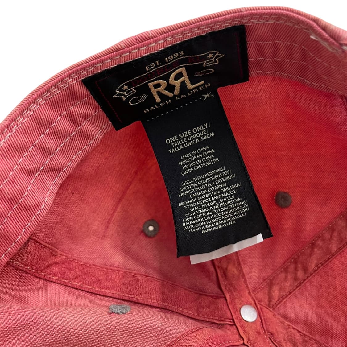 더블알엘 윙드로고 페이디트 레드 볼캡 상품이미지9