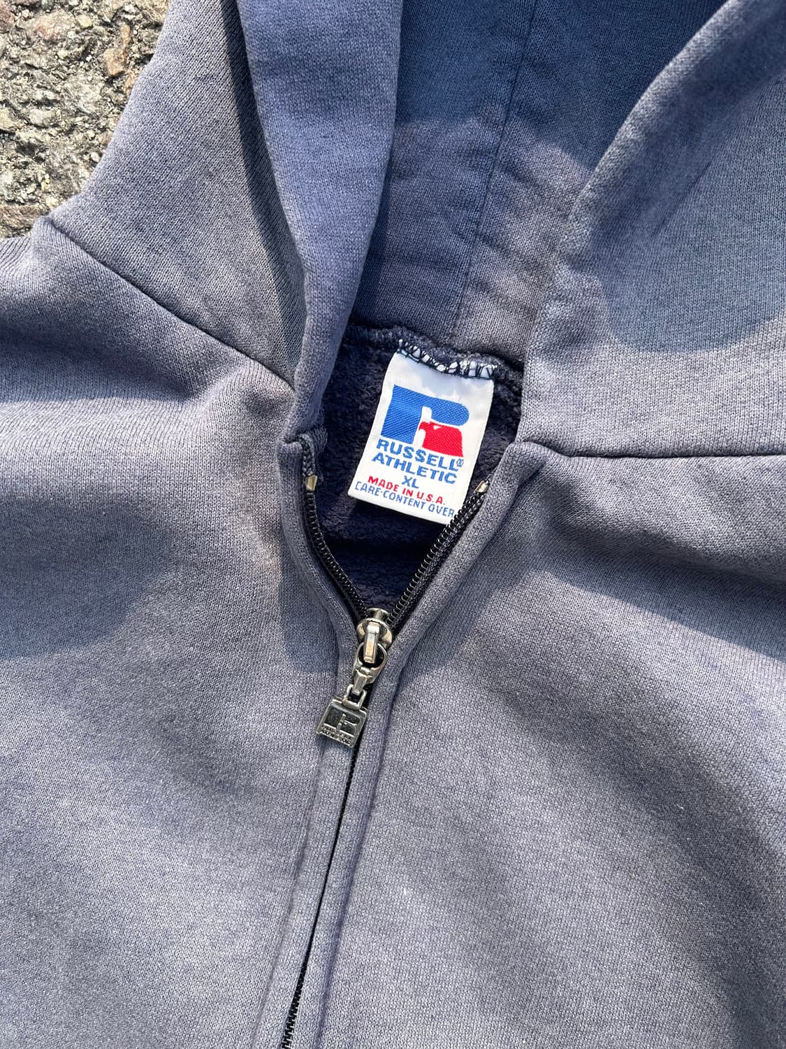 90‘s 러셀 썬페이드 후드집업 네이비 XL 상품이미지4