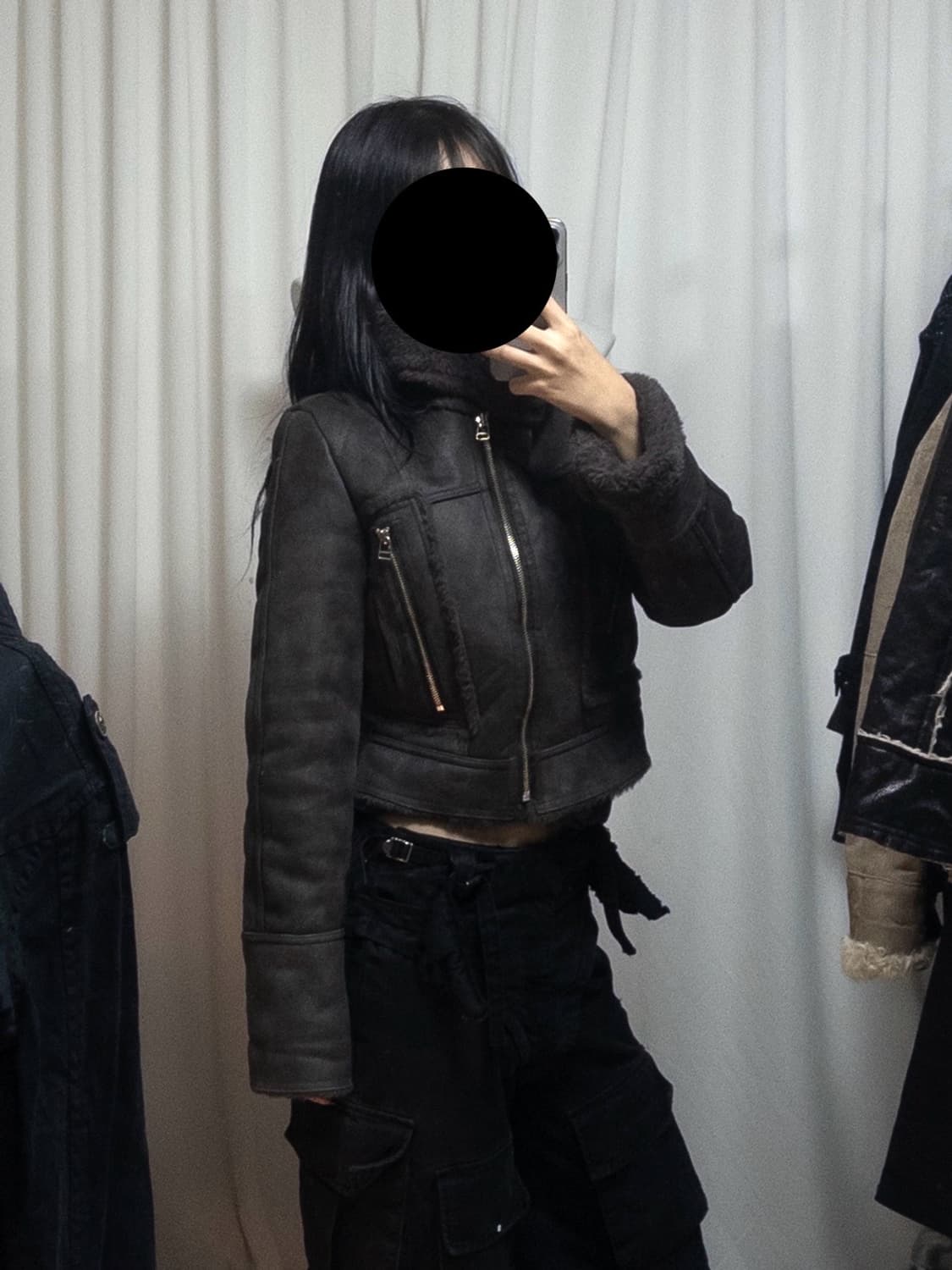 Grey fur shearling jacket 상품이미지4