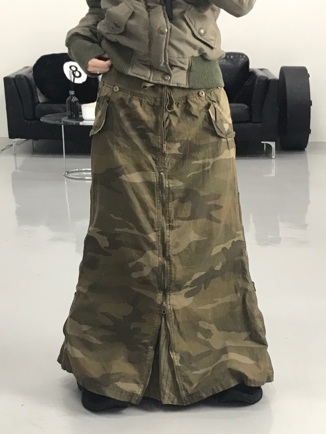 G.o.a Camo Detail Long Skirts 상품이미지1