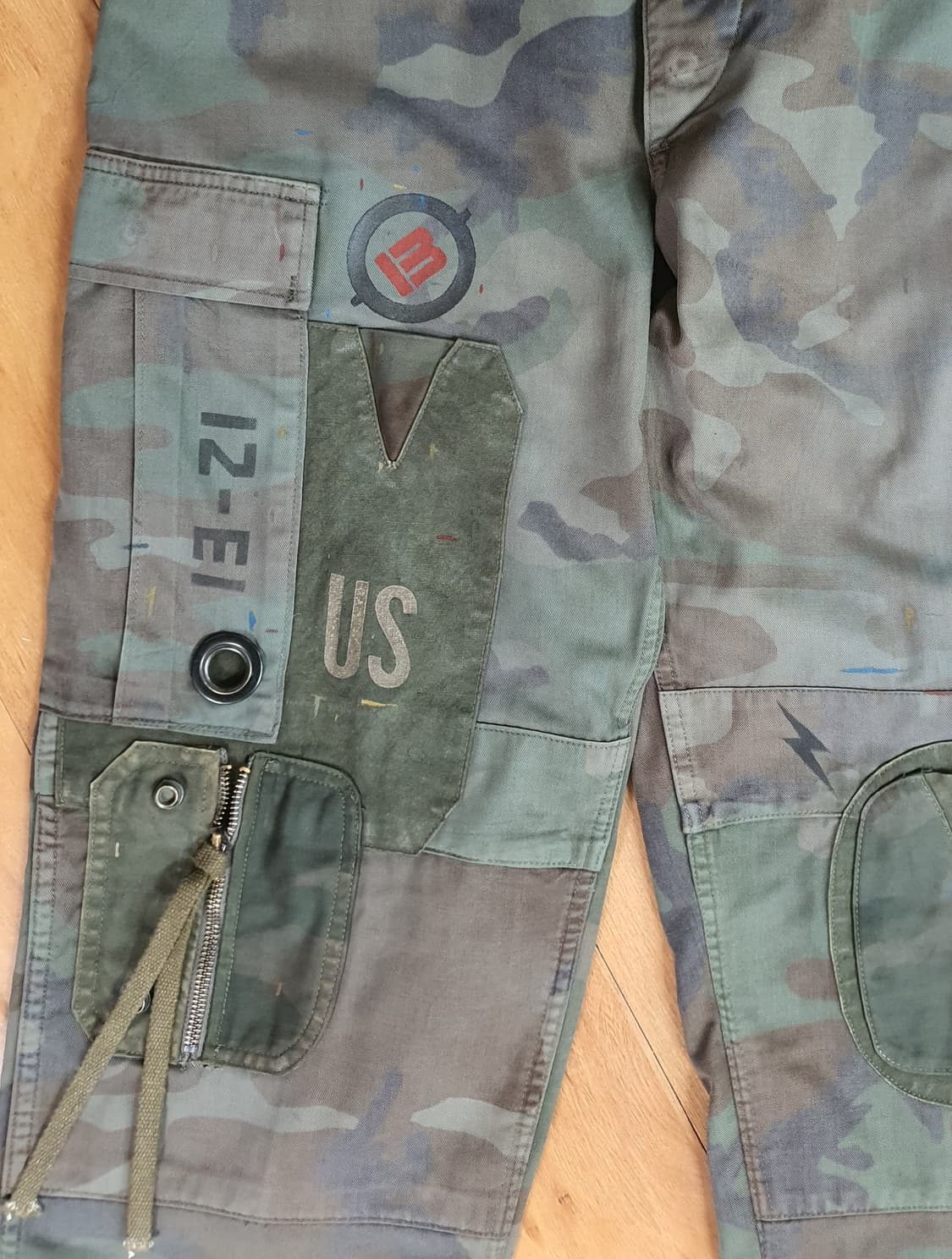 미군 우드랜드카모 bdu팬츠 빈티지 커스텀[하드워싱/썬페이딩/풀스텐실] 상품이미지3