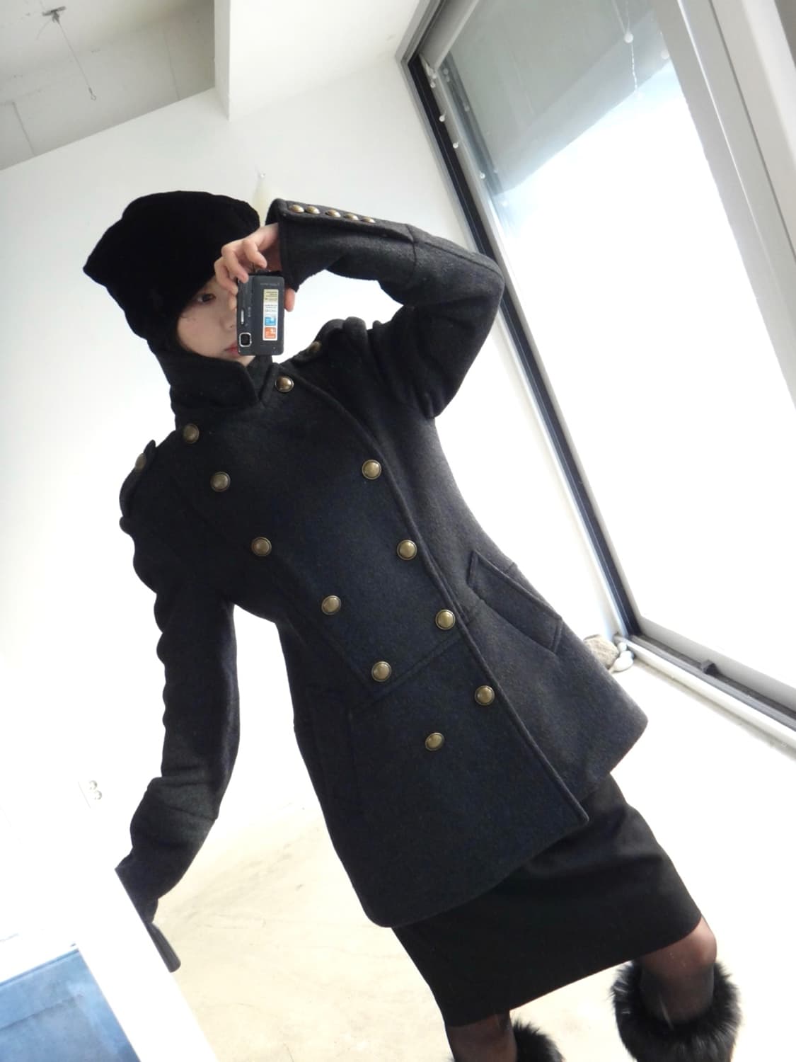 Epaulet double breasted half coat 상품이미지9