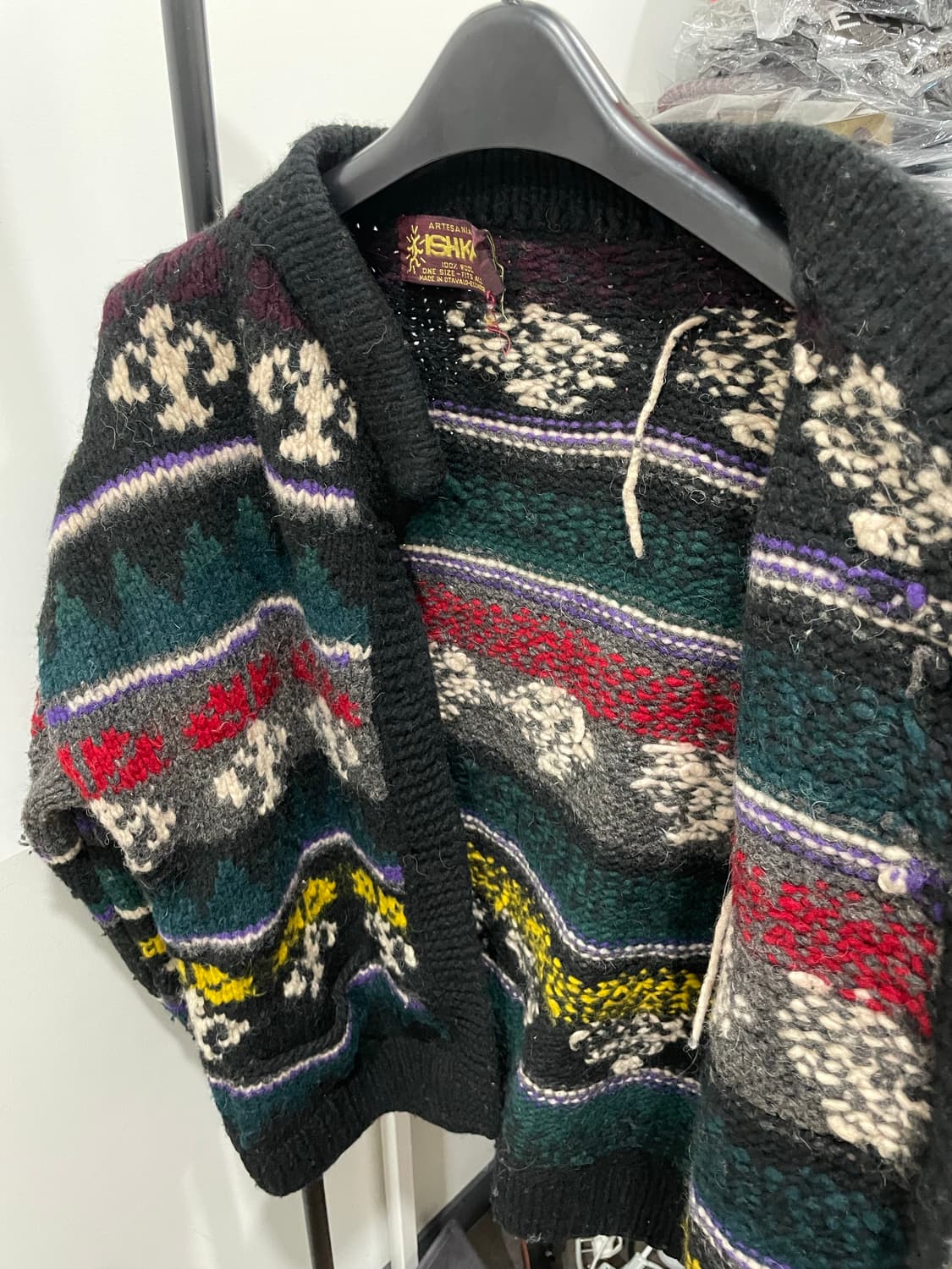 (빈티지)ISHKA 핸드 니트 울 가디건 상품이미지5