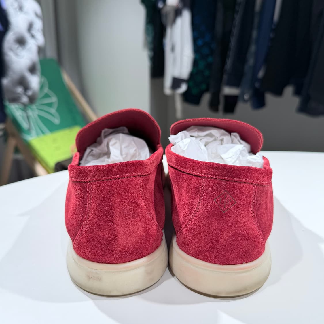 (A/41) / 로로피아나 썸머워크 스웨이드 로퍼 버건디 상품이미지4