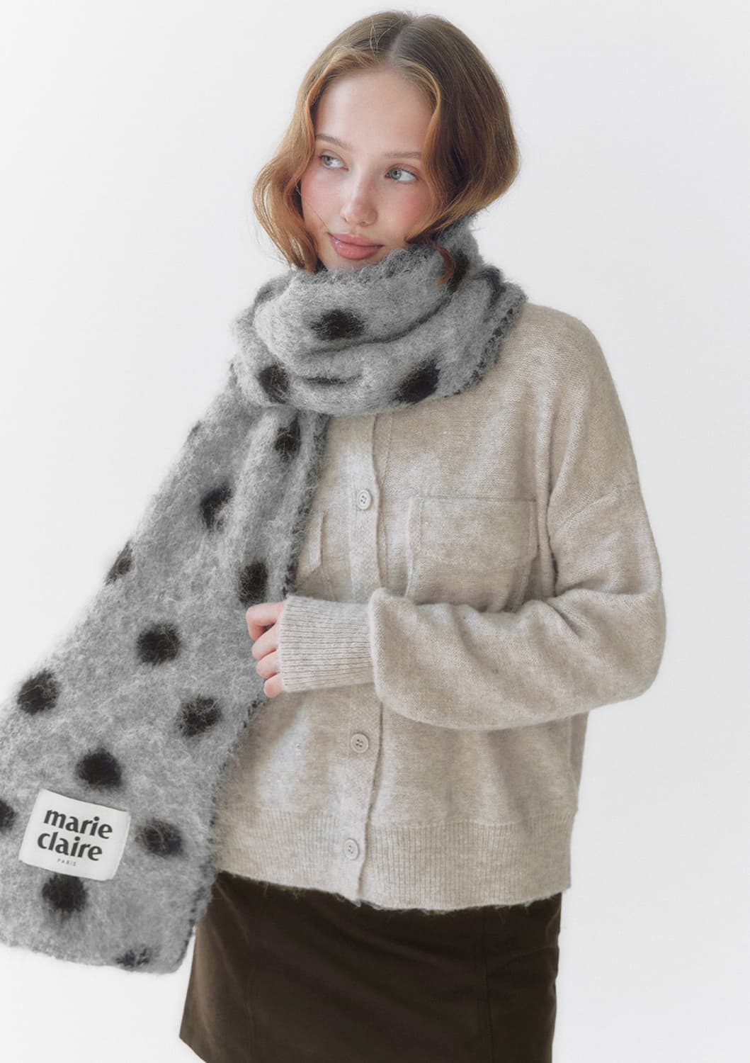 마리끌레르 도트 리버시블 울 머플러 상품이미지3