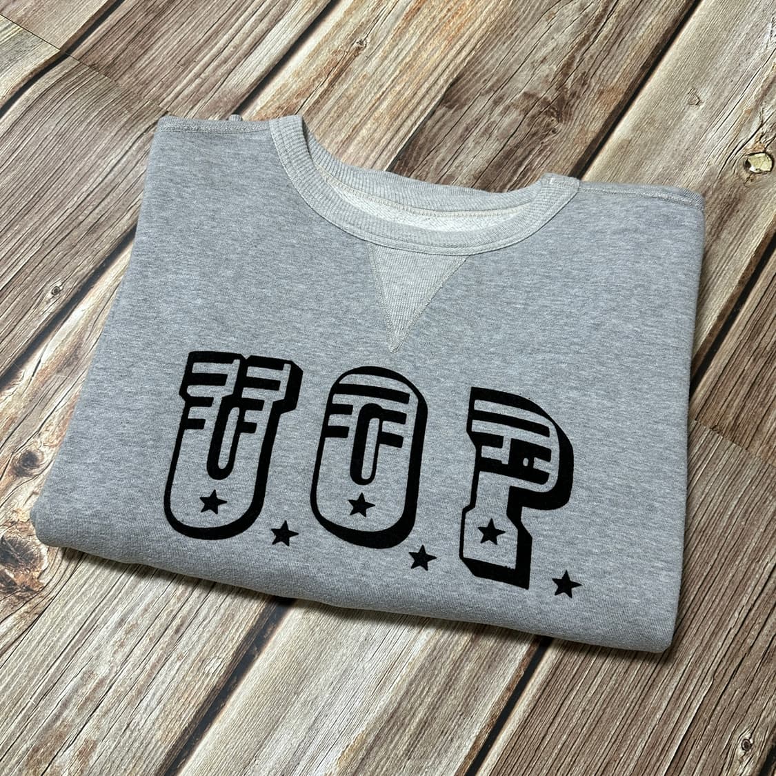 더블웍스 by 웨어하우스 펠트 프린팅 스웻셔츠 그레이 색상 L 사이즈 상품이미지5