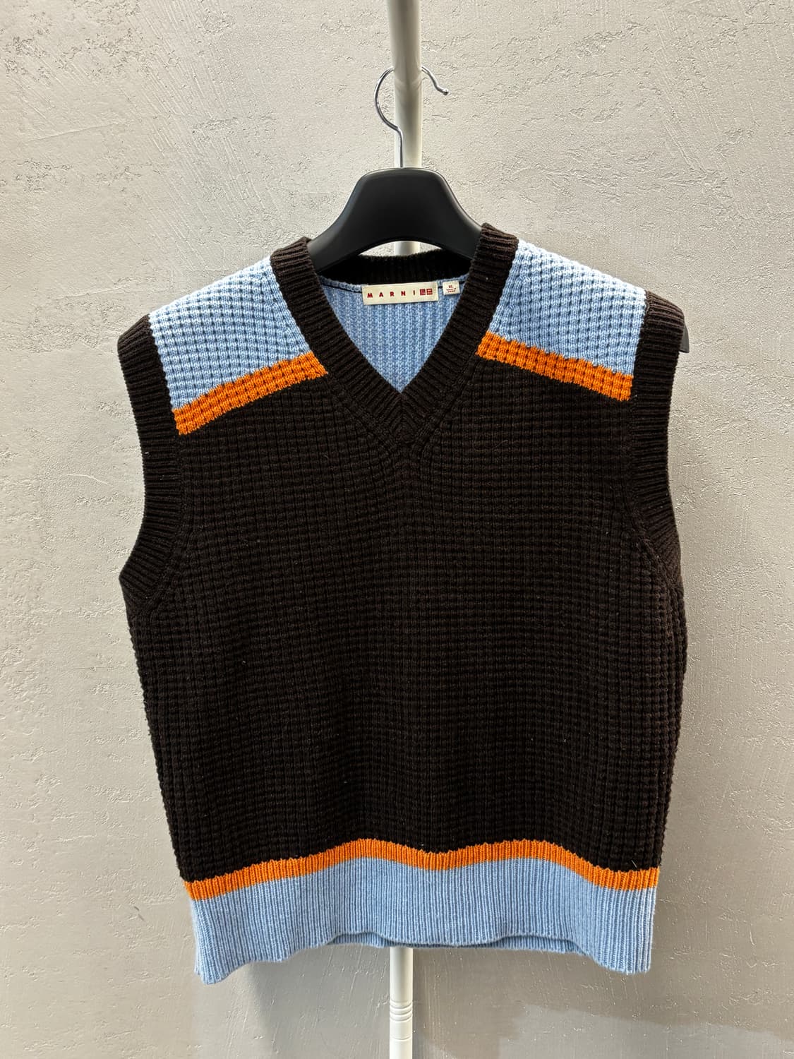 유니클로X마르니 니트 베스트 브라운 XL 상품이미지2