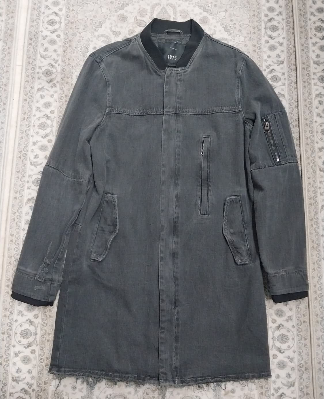 ZARA 1975 흑청 데님 롱 봄버 자켓 상품이미지1