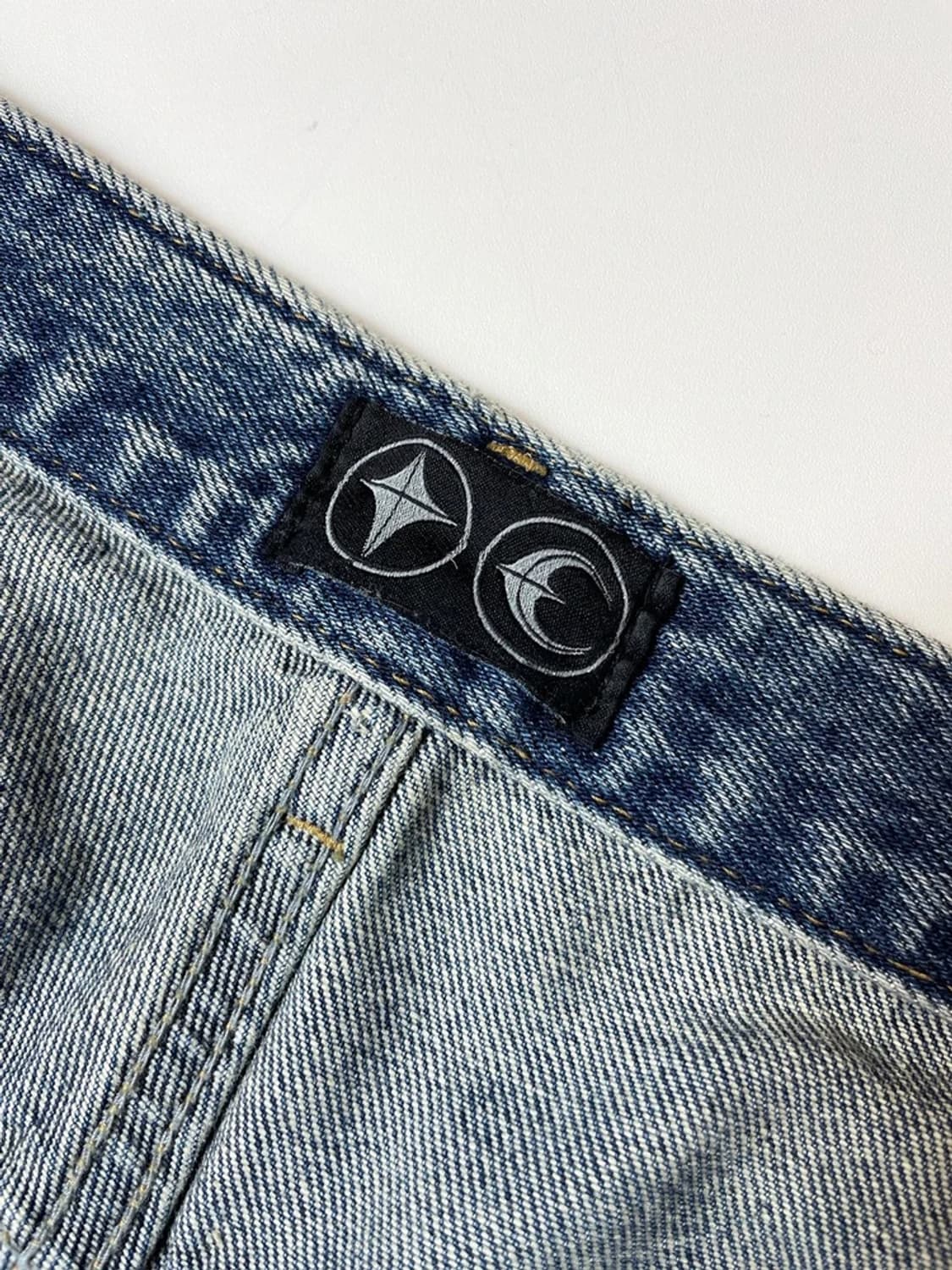 떠그클럽 블루 더블니 데미지 데님 반바지 PN9630 상품이미지6