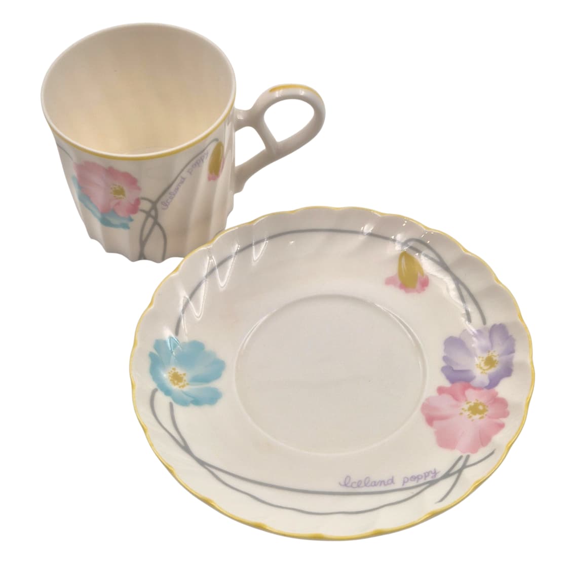 80s 노리다케 양귀비 스윌 찻잔 세트 1p 상품이미지3