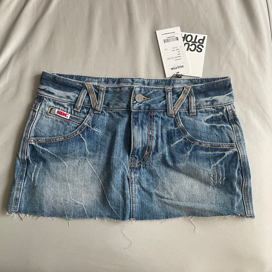 [새상품] 스컬프터 로우라이즈 데님 스커트 청치마 상품이미지1