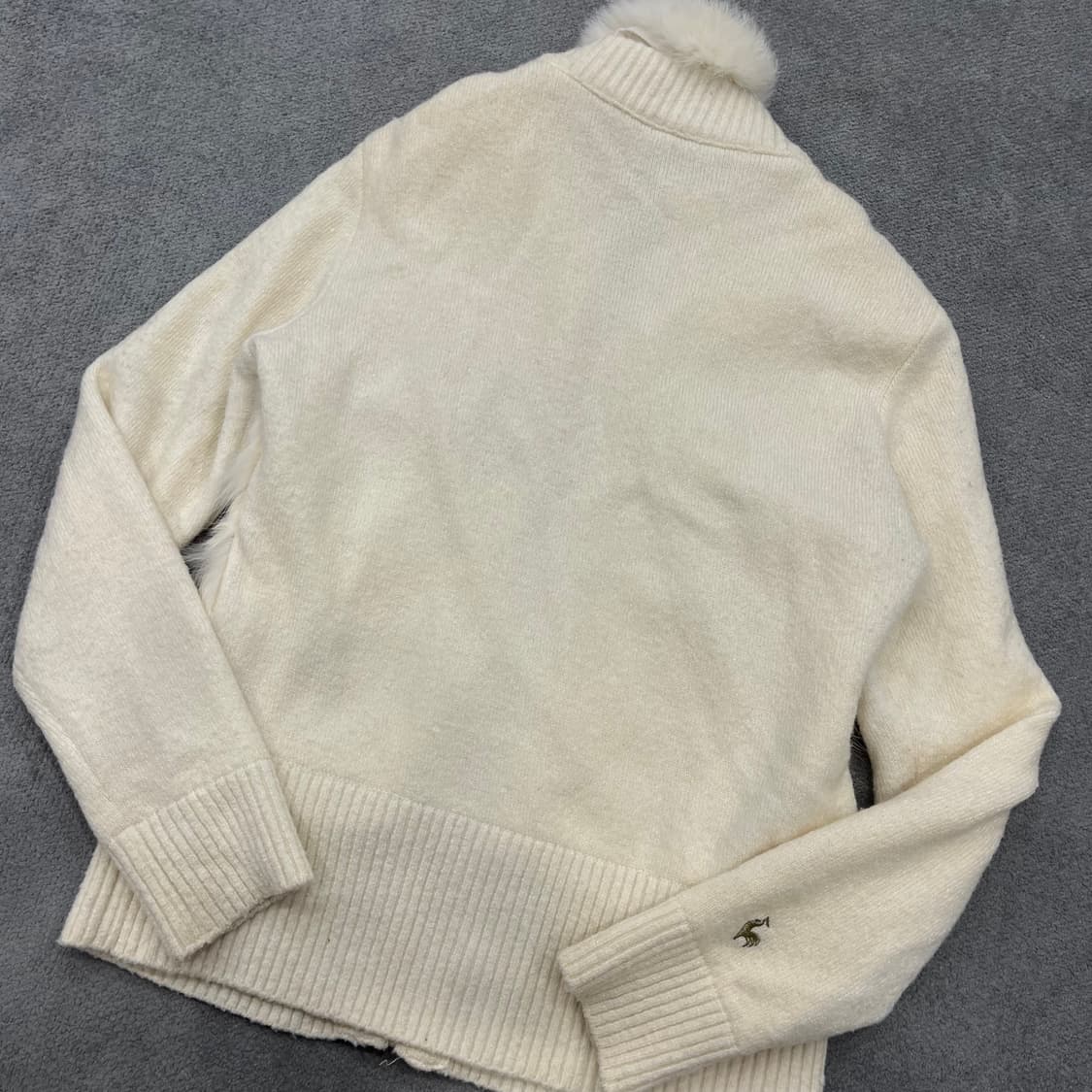 90 르꼬끄 아이보리 퍼 니트 집업 상품이미지6