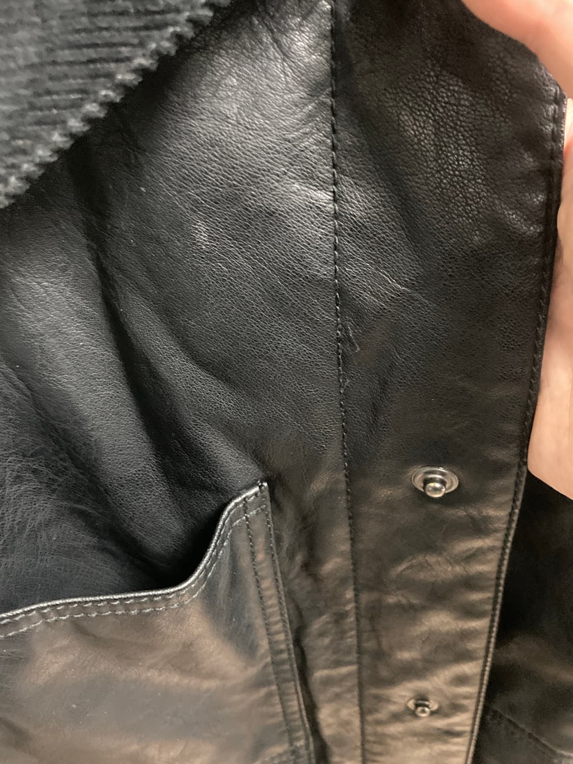 Studio tomboy 코듀로이 카라 가죽자켓L 상품이미지2