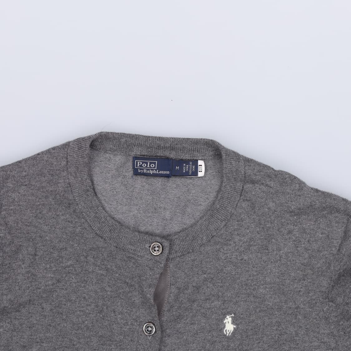 M 폴로 그레이 코튼 가디건 0410H1 상품이미지3