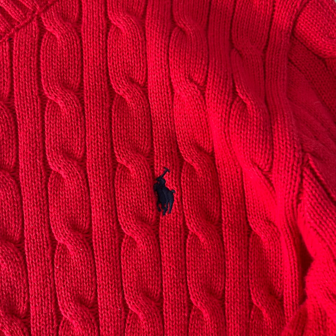 95 폴로랄프로렌 꽈배기 레드 니트 상품이미지3