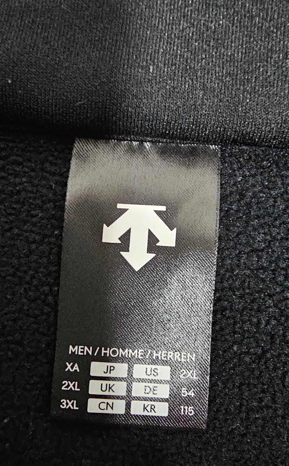 데상트 기모 트레이닝 집업 2XL 상품이미지3