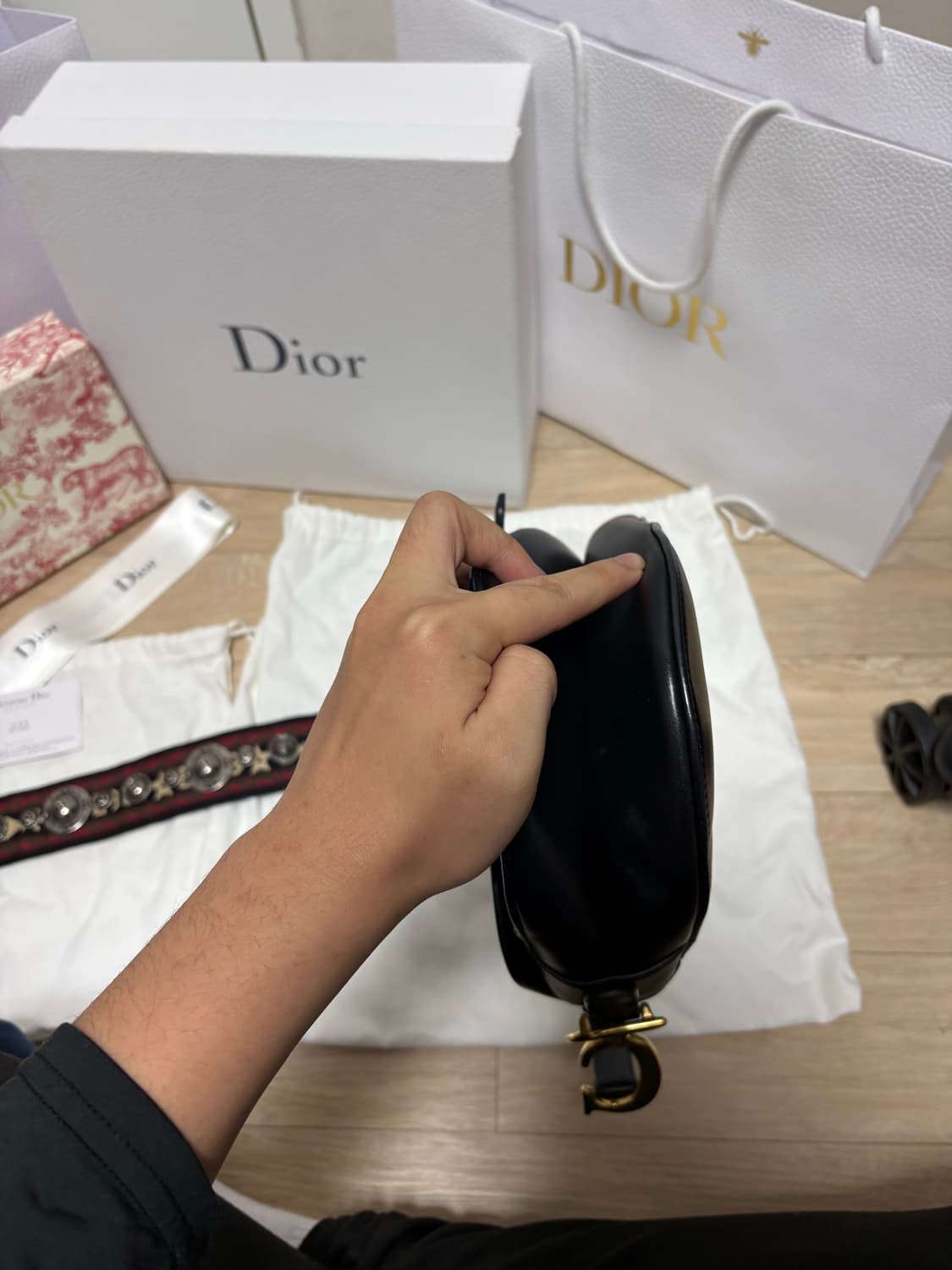 (새상품급, 스트랩포함) 디올 새둘백 미디움, 스트랩 상품이미지7