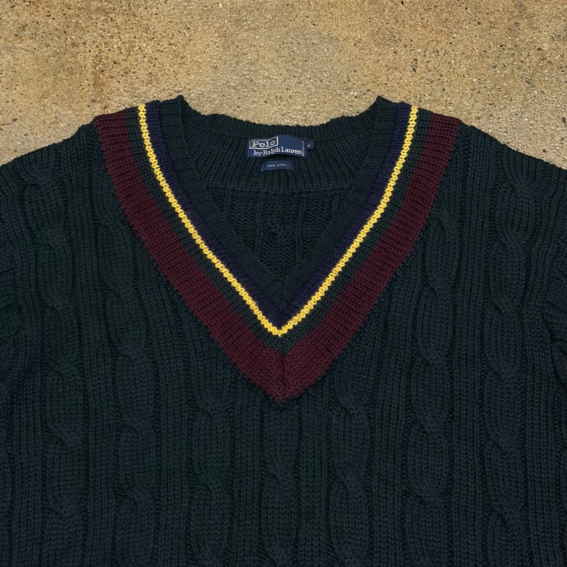 새상품급 90s USA 빈티지 폴로랄프로렌 브이넥 100% 울 니트  상품이미지4